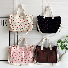 New Fruit Strawberry Printed Large Capacity Multi-pocket Bag