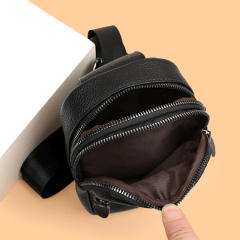 Head layer cowhide men's bag simple men's chest bag