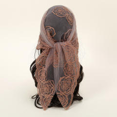 Hot popular embroidered 80cm square scarf headscarf decorative scarves