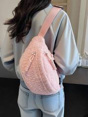 Autumn Winter Large Capacity plush bag Korean Crossbody Bag Casual Waist Bag Chest Bag