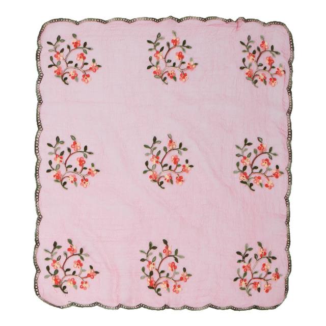 Spring and Summer Embroidered Nylon Square Scarf Ethnic Style Women's Travel Shawl Versatile Gauze Scarf