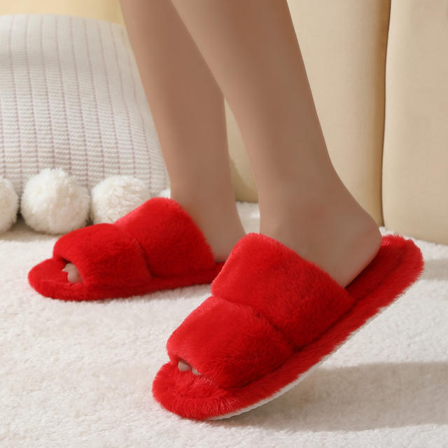 New Leopard Print Slippers Women's Flat Bottom Comfortable Plush Cotton Slippers for Home