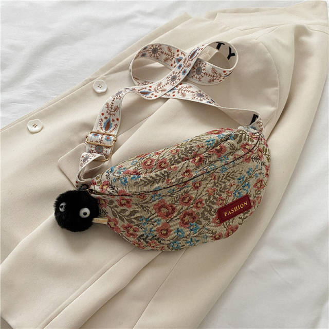 Small Women's Bag Fashion Autumn Retro Wide Strap Crossbody Bag Chest Bag Waist Bag