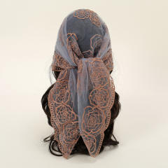Hot popular embroidered 80cm square scarf headscarf decorative scarves