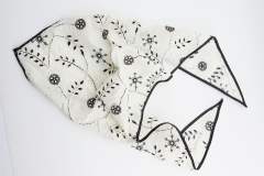 Embroidered Floral Headscarf Triangular Scarf