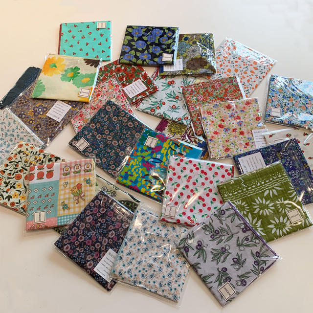 Korean Style Women's Floral Fresh Small Square Scarf