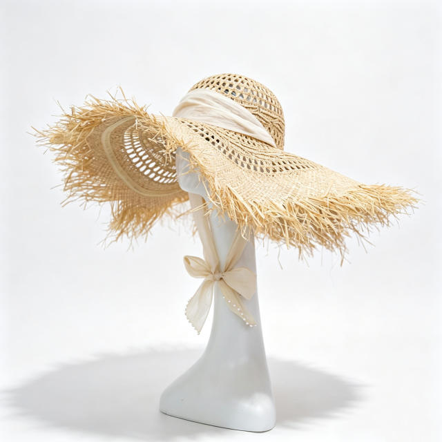 New Spring/Summer Raffia Wide-brimmed Hat