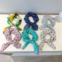 Korean Style Women's Floral Fresh Small Square Scarf