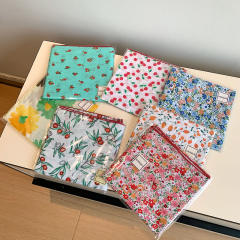 Korean Style Women's Floral Fresh Small Square Scarf