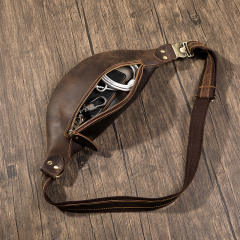 Men's Bags Genuine Leather Chest Bags Casual Crossbody Bags,