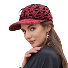 Handmade Crochet Hollow UV Protection Visor Hat for Women