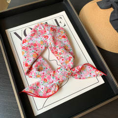 Korean Style Women's Floral Fresh Small Square Scarf