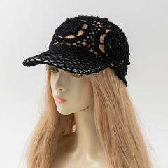 Summer handmade corchet flower sunhat baseball hat for women