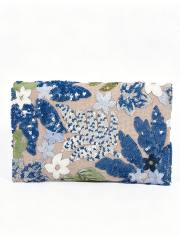 Women's clutch Bag with Sequin Embroidery Straw Clutch