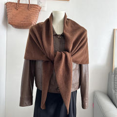 100% Pure Wool Oversized Triangular Shawl Warm for Autumn and Winter