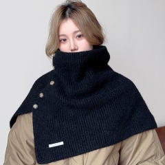 Autumn Winter Buttons Wool Shawl Knitted All-match Shawl
