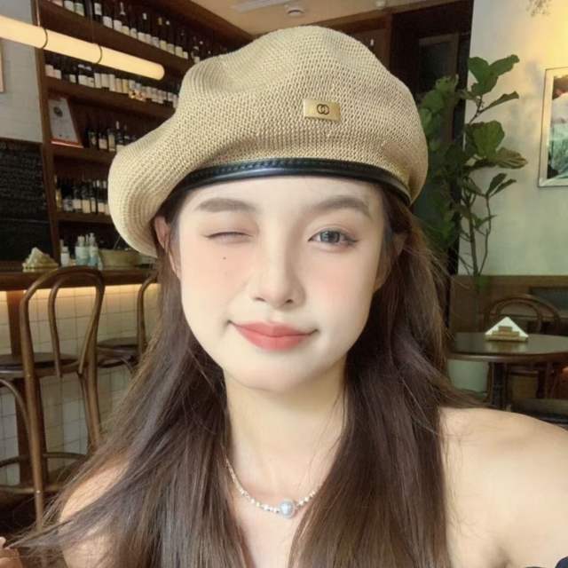 Metal Standard Beret Women's Spring Summer Breathable Cap beret