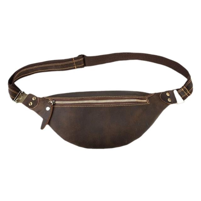 Men's Bags Genuine Leather Chest Bags Casual Crossbody Bags,