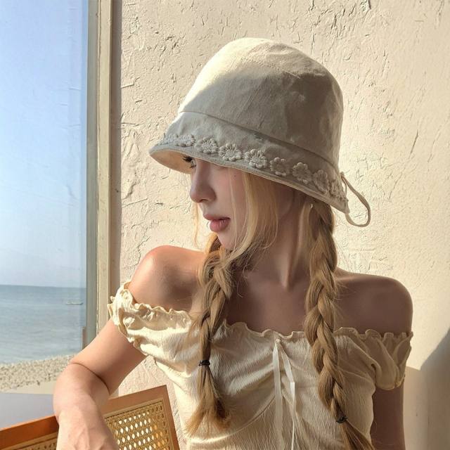 Cotton and Linen Summer Thin Breathable Bucket Hat for Women