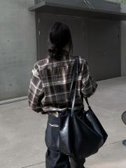 Adjustable double shoulder strap soft leather crossbody bag