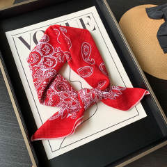 Korean Style Women's Floral Fresh Small Square Scarf
