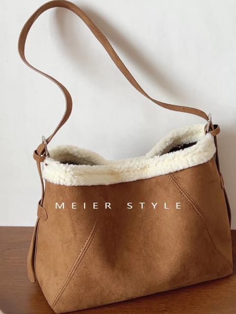 Autumn Winter Retro Plush Shoulder Bag for Women