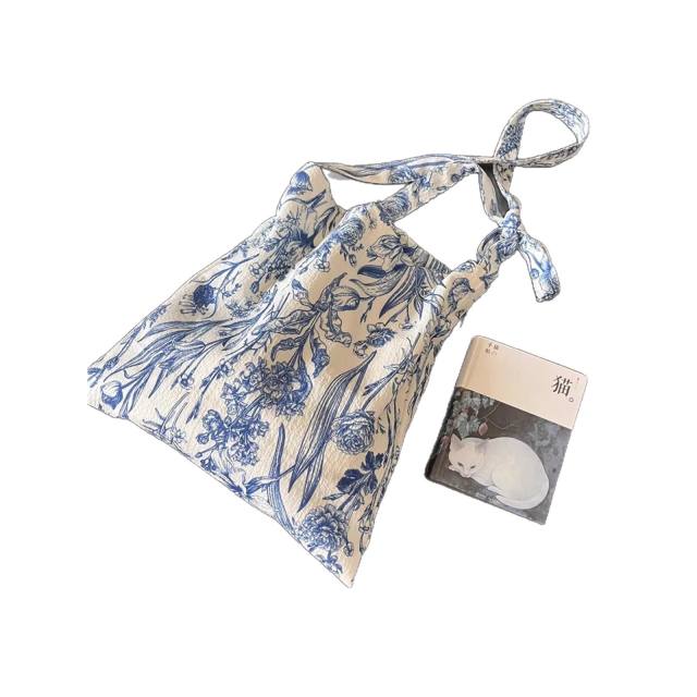 Chinese Style Blue and White Porcelain Flower Bag