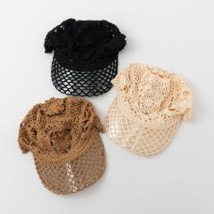 Summer handmade corchet flower sunhat baseball hat for women