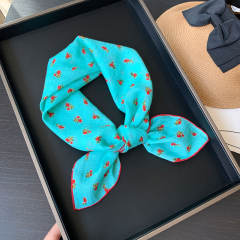 Korean Style Women's Floral Fresh Small Square Scarf