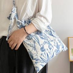 Chinese Style Blue and White Porcelain Flower Bag