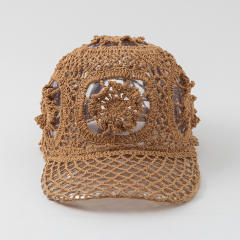 Summer handmade corchet flower sunhat baseball hat for women