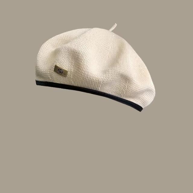 Metal Standard Beret Women's Spring Summer Breathable Cap beret
