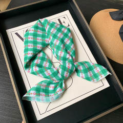 Korean Style Women's Floral Fresh Small Square Scarf
