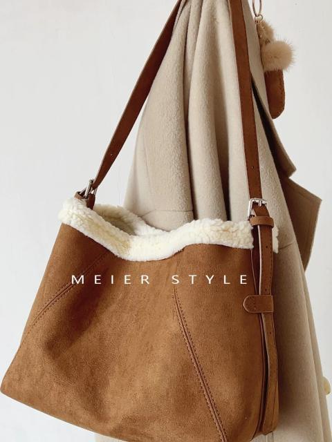 Autumn Winter Retro Plush Shoulder Bag for Women