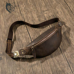 Men's Bags Genuine Leather Chest Bags Casual Crossbody Bags,