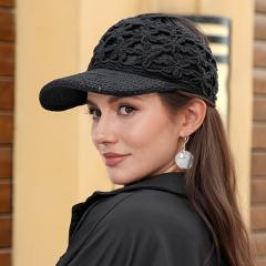 Handmade Crochet Hollow UV Protection Visor Hat for Women