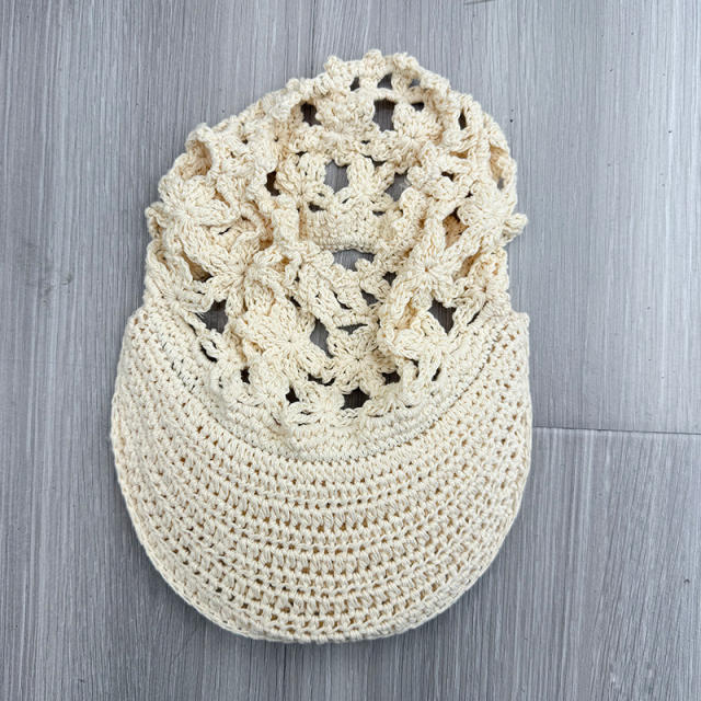 Handmade Crochet Hollow UV Protection Visor Hat for Women