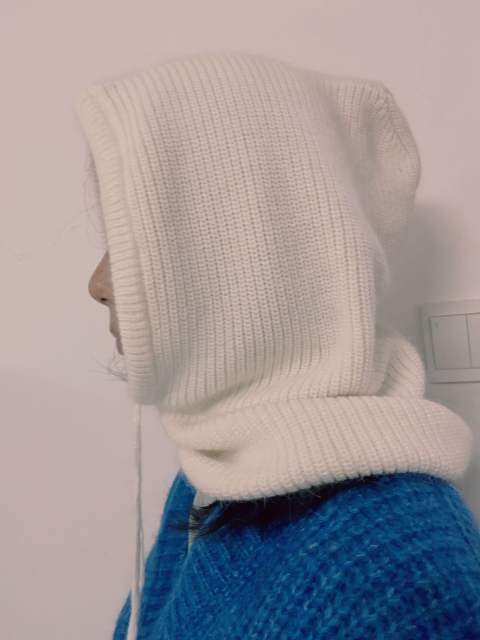 Autumn winter unisex versatile solid color drawstring rabbit fur warm simple fashion knitted hat