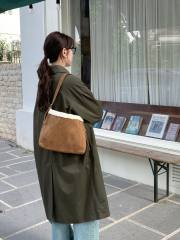 Autumn Winter Retro Plush Shoulder Bag for Women