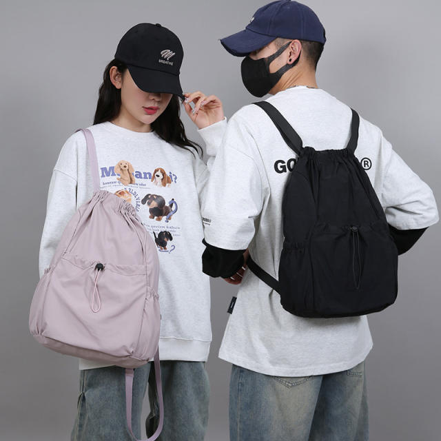 New Versatile Solid Color Backpack for Couples