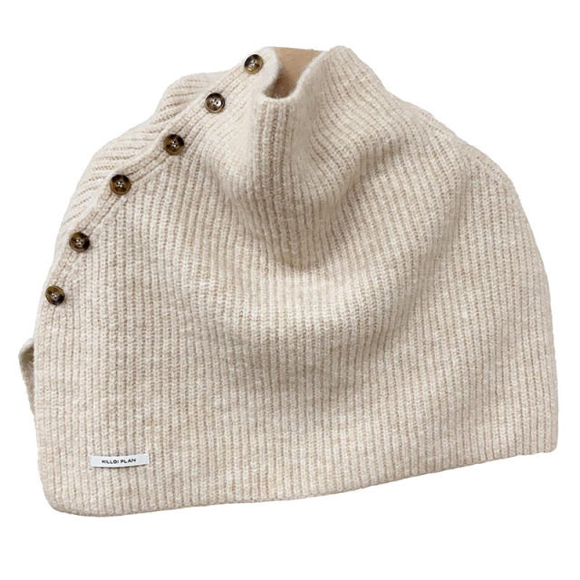 Autumn Winter Buttons Wool Shawl Knitted All-match Shawl