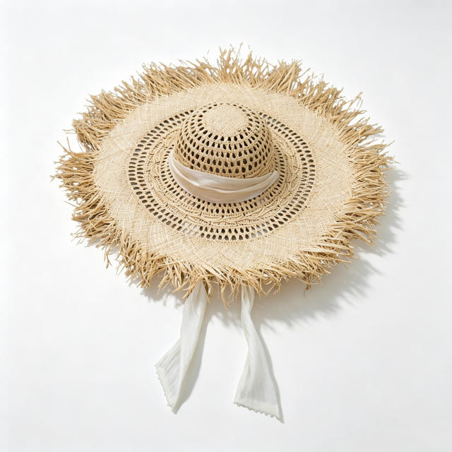New Spring/Summer Raffia Wide-brimmed Hat