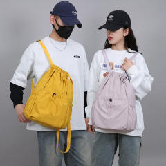 New Versatile Solid Color Backpack for Couples