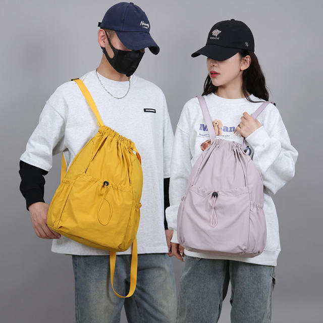 New Versatile Solid Color Backpack for Couples