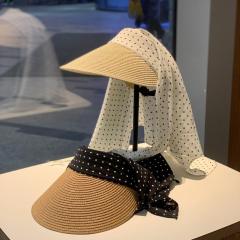 Straw Visor Hat for Women Summer Travel Large Brim Uv Protection Sun Hat