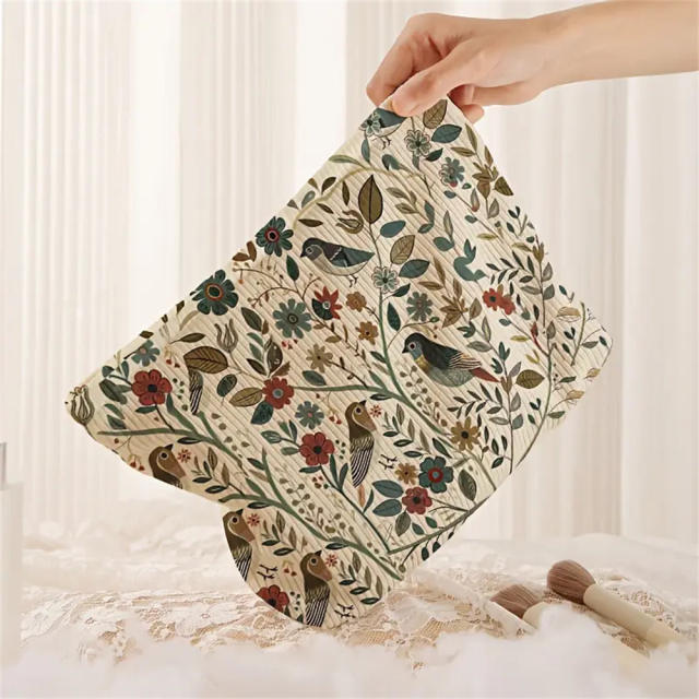Multifunctional Corduroy Cosmetic Bag Toiletry Bag