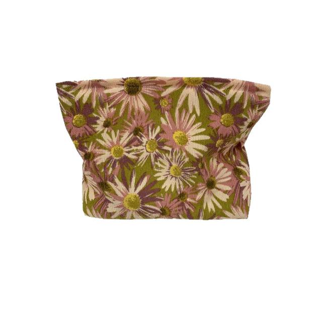 Korean-Style Small Daisy Clutch Makeup Bag