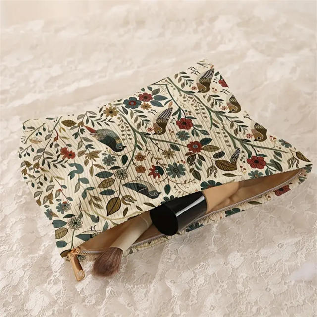 Multifunctional Corduroy Cosmetic Bag Toiletry Bag