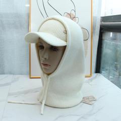 2pcs set beanie cap and hooded hat Neck Warmer Combo Versatile Thickened Hat set