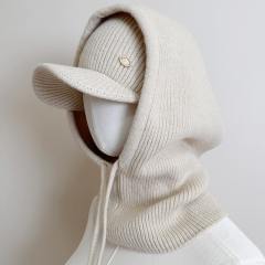 2pcs set beanie cap and hooded hat Neck Warmer Combo Versatile Thickened Hat set